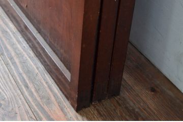 アンティーク建具　古民家インテリアにもおすすめのガラス入り障子戸3枚セット(引き戸、ガラス帯戸)(R-080958)