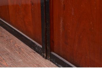 アンティーク建具　古民家インテリアにもおすすめのガラス入り障子戸4枚セット(引き戸、ガラス帯戸)(R-080959)
