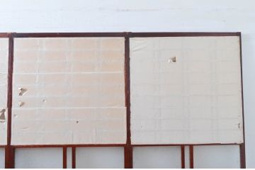 アンティーク建具　古民家インテリアにもおすすめのガラス入り障子戸4枚セット(引き戸、ガラス帯戸)(R-080959)