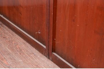 アンティーク建具　古民家インテリアにもおすすめのガラス入り障子戸4枚セット(引き戸、ガラス帯戸)(R-080959)