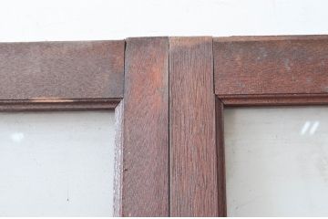 アンティーク建具　作りが良く背の高いガラス戸2枚セット(引き戸)(R-080960)