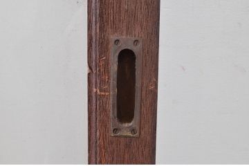 アンティーク建具　作りが良く背の高いガラス戸2枚セット(引き戸)(R-080960)