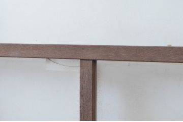 アンティーク建具　作りが良く背の高いガラス戸2枚セット(引き戸)(R-080960)