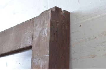 アンティーク建具　作りが良く背の高いガラス戸2枚セット(引き戸)(R-080960)