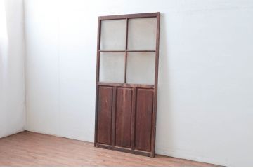 アンティーク建具　腰板のデザインが良いね!　作りの良いガラス戸1枚(引き戸)(R-080961)