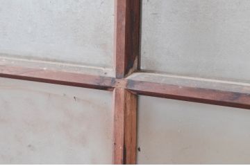 アンティーク建具　腰板のデザインが良いね!　作りの良いガラス戸1枚(引き戸)(R-080961)