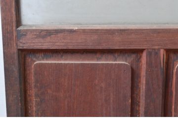 アンティーク建具　腰板のデザインが良いね!　作りの良いガラス戸1枚(引き戸)(R-080961)