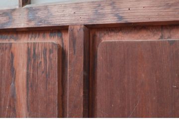 アンティーク建具　腰板のデザインが良いね!　作りの良いガラス戸1枚(引き戸)(R-080961)