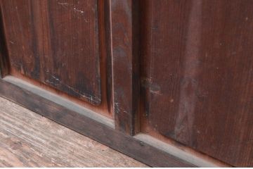 アンティーク建具　腰板のデザインが良いね!　作りの良いガラス戸1枚(引き戸)(R-080961)