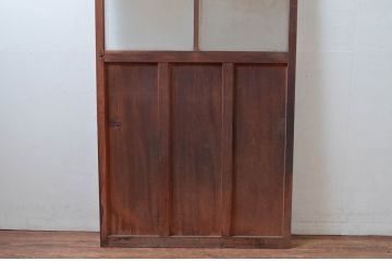 アンティーク建具　腰板のデザインが良いね!　作りの良いガラス戸1枚(引き戸)(R-080961)