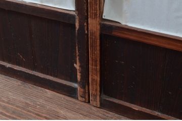 アンティーク建具　どこか懐かしい雰囲気を感じる格子戸4枚セット(引き戸)(R-080962)