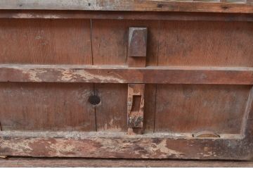 アンティーク建具　落ち着いた和の空間を演出する格子蔵戸1枚(引き戸、玄関戸、格子戸)(R-080964)
