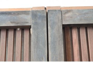 アンティーク建具　激レア　希少!!!　和の情緒感じる古い木味の格子蔵戸4枚セット(格子戸、引き戸、玄関戸)(R-080965)