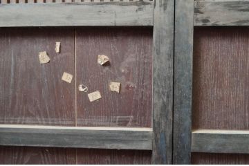 アンティーク建具　激レア　希少!!!　和の情緒感じる古い木味の格子蔵戸4枚セット(格子戸、引き戸、玄関戸)(R-080965)