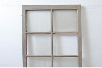 アンティーク建具　ペイント仕上げ限定　腰板のデザインとシャビーな雰囲気が素敵なガラス扉1枚(木製扉、ドア)(R-080966)