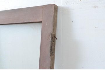 アンティーク建具　ペイント仕上げ限定　腰板のデザインとシャビーな雰囲気が素敵なガラス扉1枚(木製扉、ドア)(R-080966)