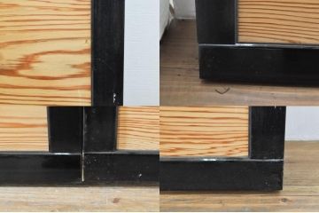 ビンテージ建具　杉(スギ)材　躍動感ある龍(竜)が見事な両面彫刻欄間(明かり取り、明り取り、ヴィンテージ)(R-080973)