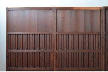 アンティーク建具　上質な和の空間を演出する無双戸4枚セット(無双帯戸、引き戸、格子戸、板戸、帯戸)(R-080974)