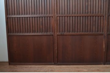 アンティーク建具　上質な和の空間を演出する無双戸4枚セット(無双帯戸、引き戸、格子戸、板戸、帯戸)(R-080974)