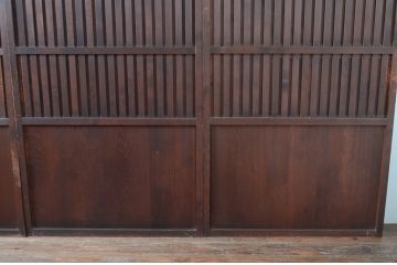 アンティーク建具　上質な和の空間を演出する無双戸4枚セット(無双帯戸、引き戸、格子戸、板戸、帯戸)(R-080974)