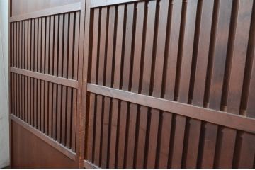 アンティーク建具　上質な和の空間を演出する無双戸4枚セット(無双帯戸、引き戸、格子戸、板戸、帯戸)(R-080974)