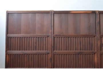 アンティーク建具　上質な和の空間を演出する無双戸4枚セット(無双帯戸、引き戸、格子戸、板戸、帯戸)(R-080974)