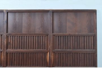 アンティーク建具　上質な和の空間を演出する無双戸4枚セット(無双帯戸、引き戸、格子戸、板戸、帯戸)(R-080974)