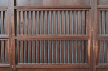 アンティーク建具　上質な和の空間を演出する無双戸4枚セット(無双帯戸、引き戸、格子戸、板戸、帯戸)(R-080974)