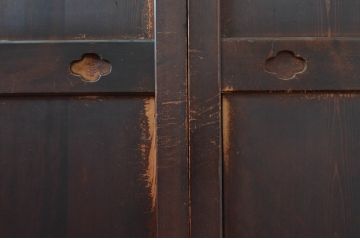 アンティーク建具　古民家風インテリアにおすすめの帯戸4枚セット(板戸、引き戸)(R-080975)