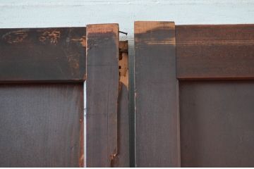 アンティーク建具　古民家風インテリアにおすすめの帯戸4枚セット(板戸、引き戸)(R-080975)