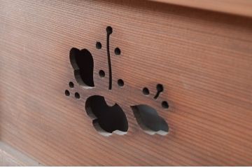 アンティーク建具　上手物!!　腰板無双付き!透かし彫りの桐紋が上品な夏戸4枚セット(引き戸、簾戸、簀戸、葭戸、すど、夏障子)(R-080976)