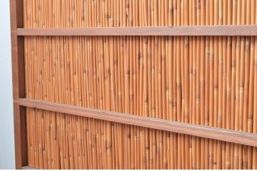 アンティーク建具　上手物!!　腰板無双付き!透かし彫りの桐紋が上品な夏戸4枚セット(引き戸、簾戸、簀戸、葭戸、すど、夏障子)(R-080976)