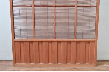 アンティーク建具　腰板無双付き!涼しげで情緒あふれる夏戸1枚(引き戸、簾戸、簀戸、葭戸、すど、夏障子)(R-080977)