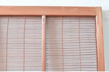 アンティーク建具　腰板無双付き!涼しげで情緒あふれる夏戸1枚(引き戸、簾戸、簀戸、葭戸、すど、夏障子)(R-080977)