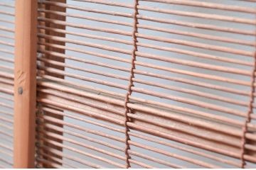 アンティーク建具　腰板無双付き!涼しげで情緒あふれる夏戸1枚(引き戸、簾戸、簀戸、葭戸、すど、夏障子)(R-080977)