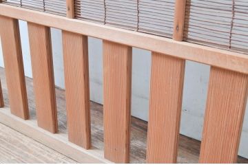 アンティーク建具　腰板無双付き!涼しげで情緒あふれる夏戸1枚(引き戸、簾戸、簀戸、葭戸、すど、夏障子)(R-080977)