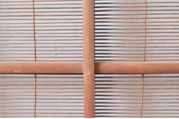 アンティーク建具　腰板無双付き!涼しげで情緒あふれる夏戸1枚(引き戸、簾戸、簀戸、葭戸、すど、夏障子)(R-080977)