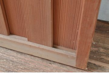 アンティーク建具　腰板無双付き!涼しげで情緒あふれる夏戸1枚(引き戸、簾戸、簀戸、葭戸、すど、夏障子)(R-080977)