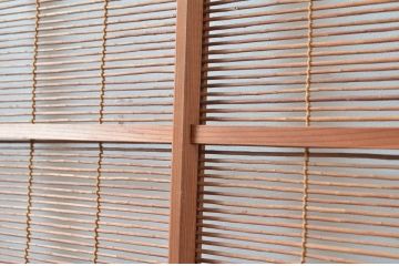 アンティーク建具　腰板無双付き!涼しげで情緒あふれる夏戸1枚(引き戸、簾戸、簀戸、葭戸、すど、夏障子)(R-080978)