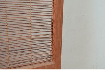 アンティーク建具　腰板無双付き!涼しげで情緒あふれる夏戸1枚(引き戸、簾戸、簀戸、葭戸、すど、夏障子)(R-080978)