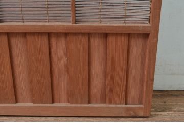 アンティーク建具　腰板無双付き!涼しげで情緒あふれる夏戸1枚(引き戸、簾戸、簀戸、葭戸、すど、夏障子)(R-080978)
