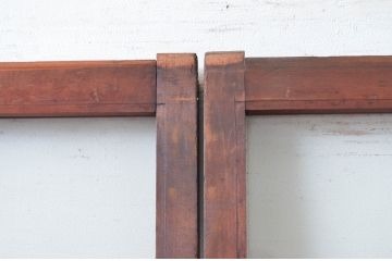 アンティーク建具　シンプルな作りが取り入れやすい!作りの良いガラス戸2枚セット(引き戸、建具)(R-080979)