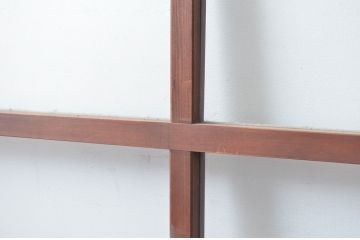 アンティーク建具　シンプルな作りが取り入れやすい!作りの良いガラス戸2枚セット(引き戸、建具)(R-080979)