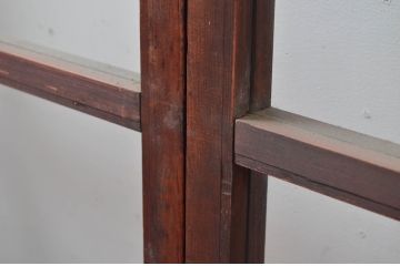 アンティーク建具　シンプルな作りが取り入れやすい!作りの良いガラス戸2枚セット(引き戸、建具)(R-080979)