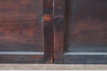アンティーク建具　シンプルな作りが取り入れやすい!作りの良いガラス戸2枚セット(引き戸、建具)(R-080979)