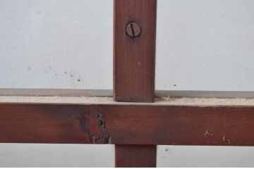 アンティーク建具　シンプルな作りが取り入れやすい!作りの良いガラス戸2枚セット(引き戸、建具)(R-080979)