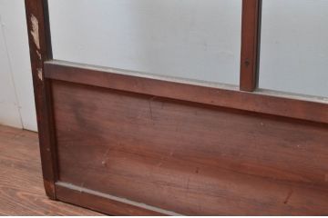 アンティーク建具　シンプルな作りが取り入れやすい!作りの良いガラス戸2枚セット(引き戸、建具)(R-080979)