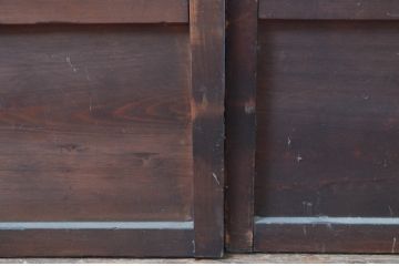 アンティーク建具　シンプルな作りが取り入れやすい!作りの良いガラス戸2枚セット(引き戸、建具)(R-080979)