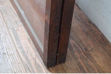 アンティーク建具　シンプルな作りが取り入れやすい!作りの良いガラス戸2枚セット(引き戸、建具)(R-080979)