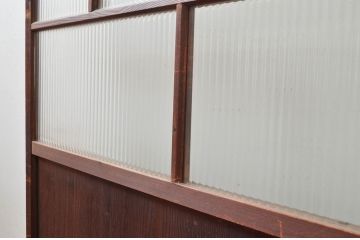 アンティーク建具　大正ロマンな雰囲気あふれる幅広ガラス戸1枚(引き戸、建具)(R-080980)